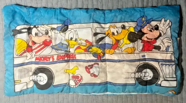 Vintage Disney Mickey's Express Kids Sleeping Bag Walt Disney Mickey Mouse ERO