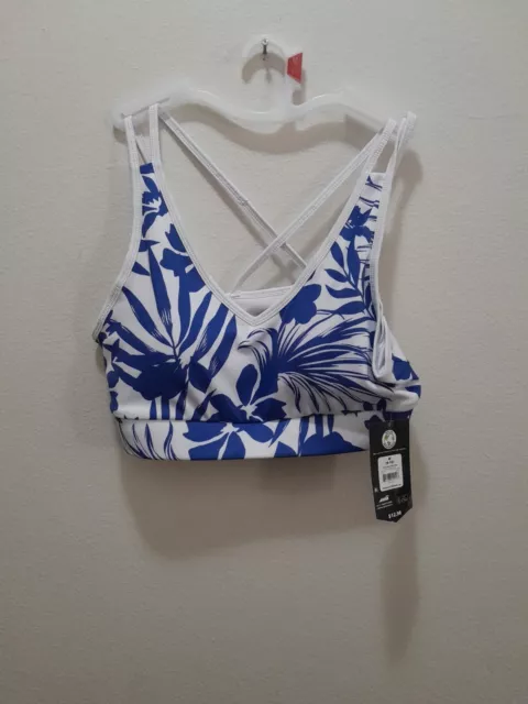 WOMENS AVIA CORE Sports Bra Size Medium 8-10 Blue Havana Palm