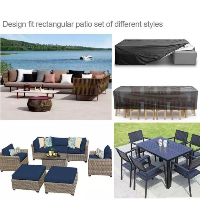 Waterproof Garden Patio Outdoor Furniture Sofa Couch Chair Table Covers Black 2