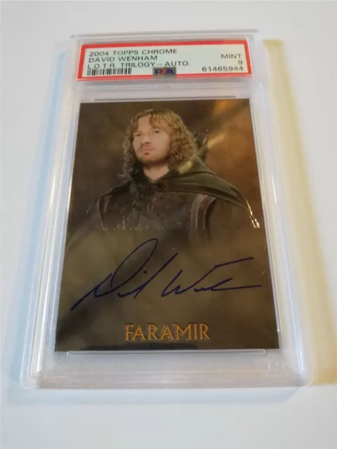 Lord Of The Rings Trilogy Chrome Autograph Card David Wenham PSA 9