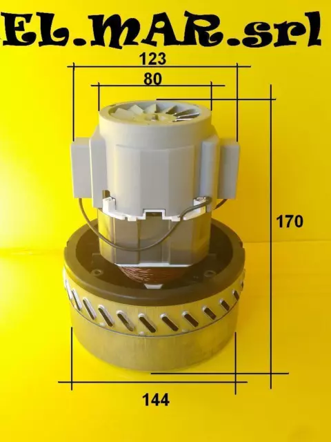 MOTORE BISTADIO 500 W 24 V DC aspirapolvere industriale aspiraliquidi bypass