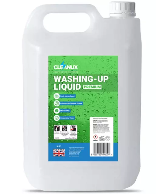 1 X WASHING UP LIQUID 5 LITRES LEMON Cleaning Industrial Commercial