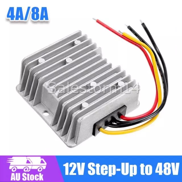 Waterproof DC 12V to 48V 4A/8A Step-Up Power Supply Converter Regulator AU