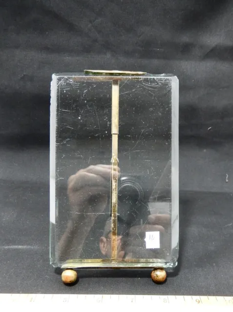 Antique French Gilt Brass-Bronze Photo Frame w/ Beveled Glass. #16.