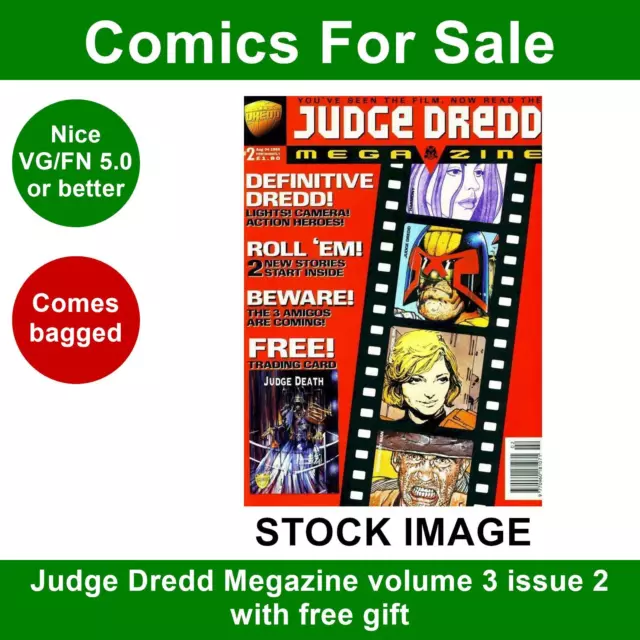 Judge Dredd Megazine volume 3 issue 2 with free gift comic - Nice VGFN - 1995