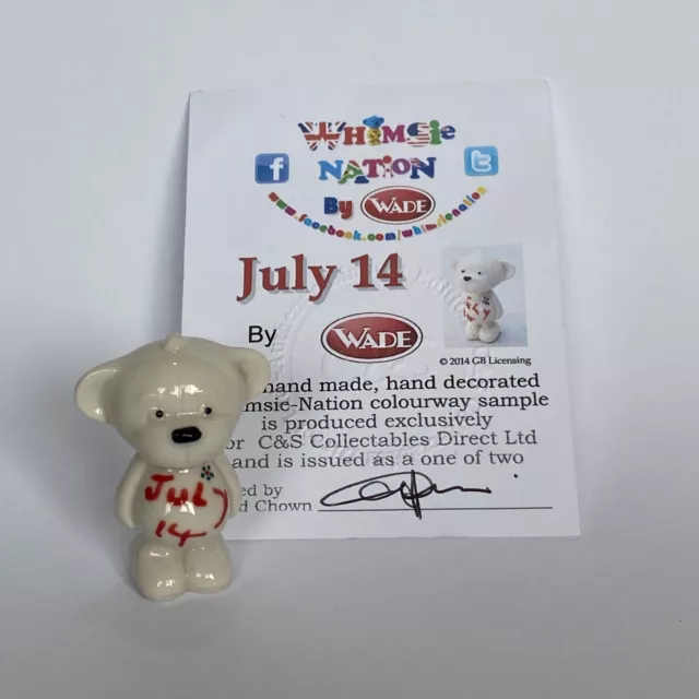 WADE  - Whimsie GINGIE BEAR - One Of Two  ‘JULY 14’