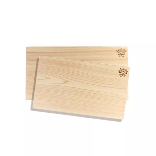 Hinoki Cypress Solid Wooden Reversible Cutting Board  No Knots Set of 2