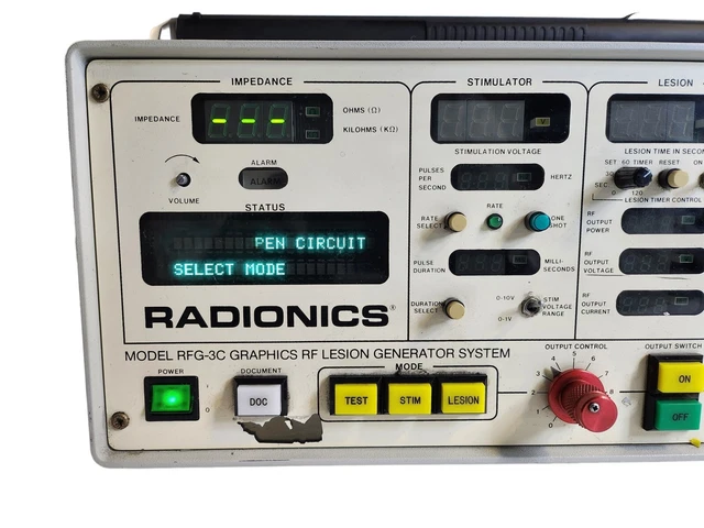 RADIONICS RFG-3C PLUS RF Lesion Generator System Benchtop Testing ...