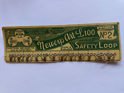 Neweys Art L100 No. 2 bucles de seguridad - paquete completo antiguo / tarjeta - ¡todos presentes!