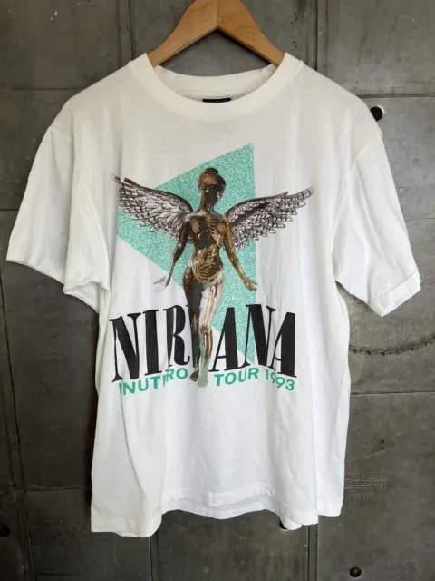 Nirvana inutero tour t shirt large single stitch reprint band rock giant