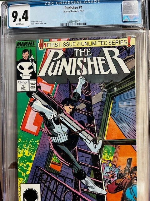 Punisher #1  CGC 9.4, 1st issue unlimited series; Marvel 1987