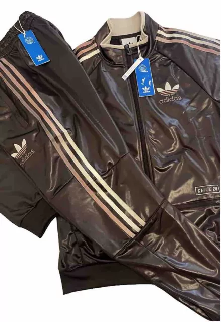 Adidas wet look tracksuit deals