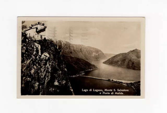 AK Ansichtskarte Lago di Lugano Monte S. Salvatore Ponte di Melide Schweiz 1935