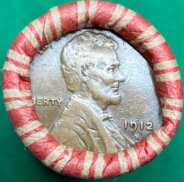 1912-S / Rb Reverse Showing, Roll Mixed Lincoln Wheat Cents 1909-1955 Only
