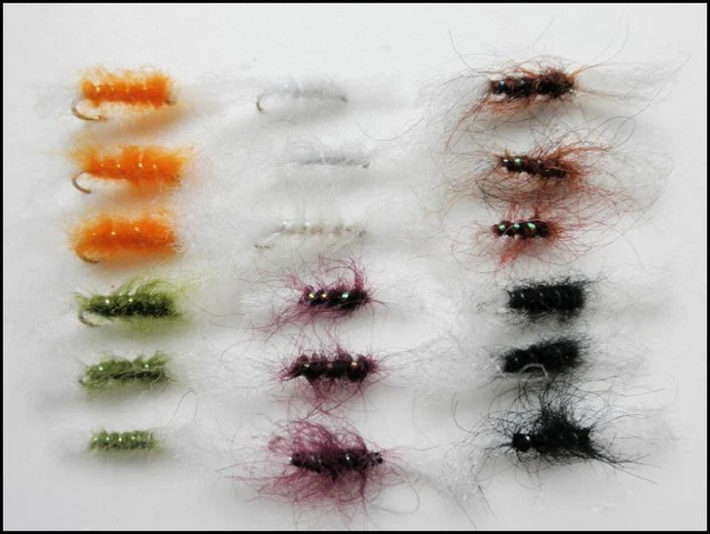 18 Mosche Wet Per Pesca Alla Trota - Troutflies UK SF3T - Varietà Miste