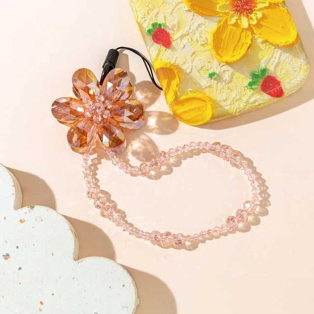 Phone Strap Mobile Phone Chain Crystal Stone Beads Lanyard Cell Phone Lanyard