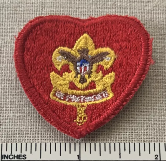 VTG LIFE SCOUT Boy Scouts Uniform Badge PATCH Rank Sash BSA Red Heart CB 1950s?