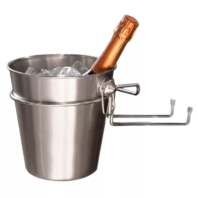 Large Chrome Stainless Steel Champagne Wine Bottle Cooler Ice Bucket With Holder