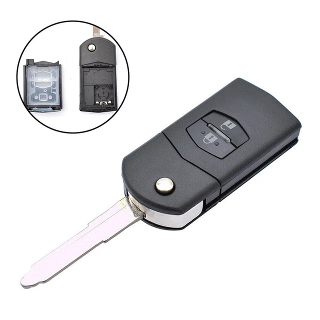 Coque De Remplacement Pour Clé Mazda 2,3,5,6,M6,RX8,MX5 - 2 Boutons, Lame Vierge