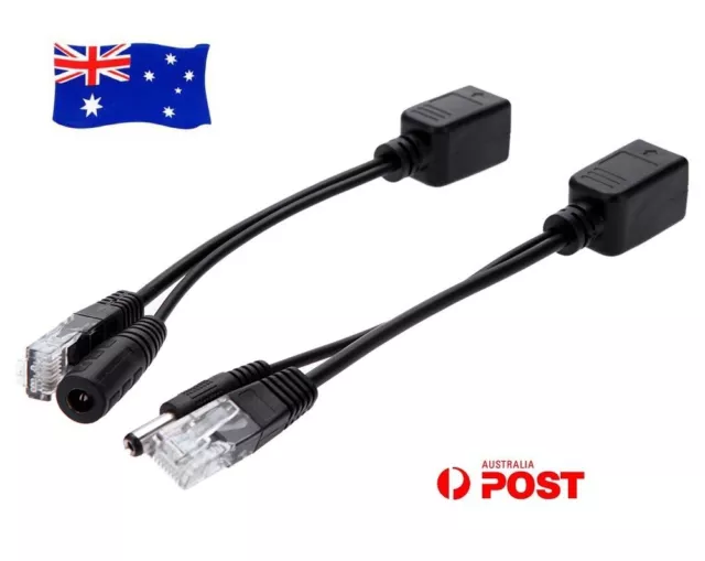 Power Over Ethernet Passive PoE Adapter Injector + Splitter Kit PoE Cable OZ AU