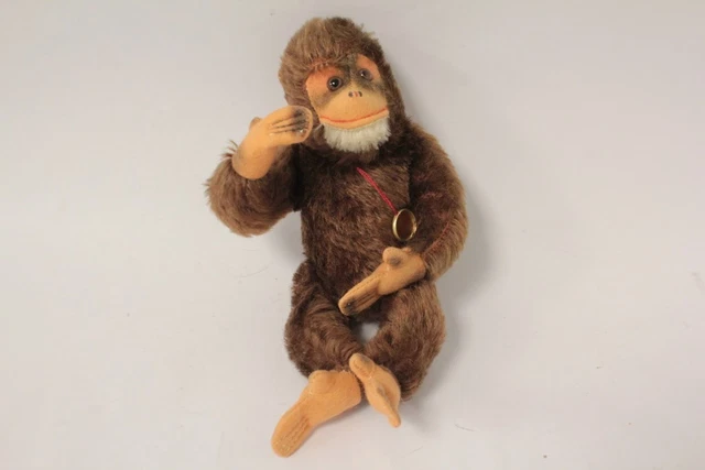 Vieux jouet de singe en peluche Hermann / chimpanzé Mohair vintage - France