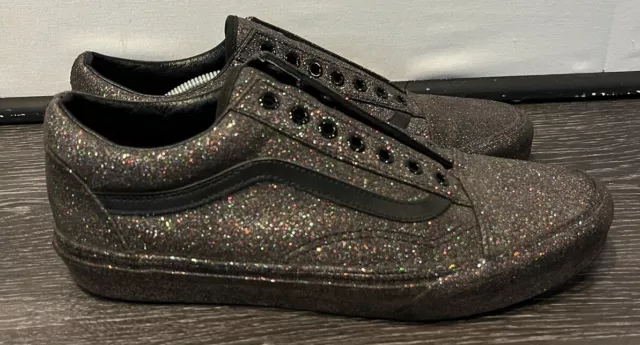 Vans Old Skool Glitter Skate Shoes Black Women’s 10 Men’s 8.5