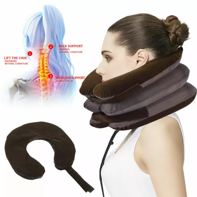 Soft Cervical Collar Neck Relief Traction Brace Support Stretcher Inflatable