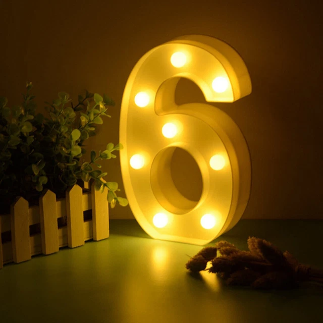 1 pezzo Lampada da notte a tema numerico 0-9, decorazione per ristorante, festa, matrimonio, cocktail, Natale | SHEIN ALIA