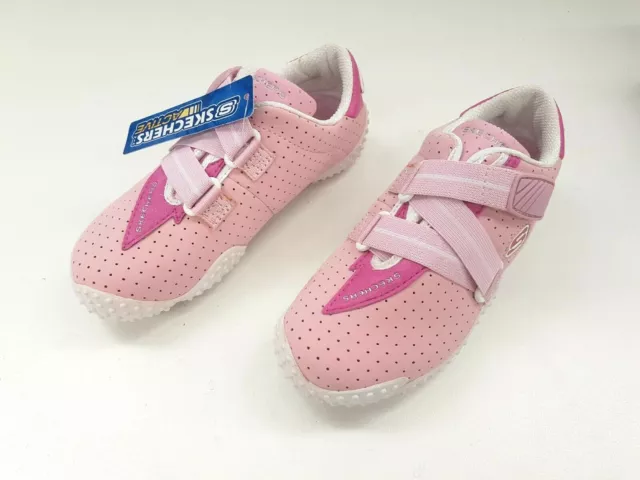 Skechers Girls Shoes Size 5 Runners Sneakers Leather Sport Pink White Bugaboos