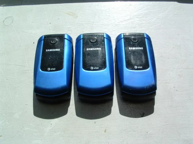 Lot de 3 : Samsung SGH A167 - Téléphone portable bleu (AT&T) *NON TESTÉ* Vente finale