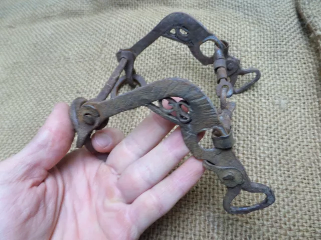 Decorated Antique Ottoman Empire Wrought Iron Horse Harness Bit Hand Forged