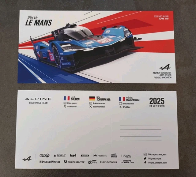 24 HEURES DU MANS 2025 CARTE CARD ALPINE ENDURANCE TEAM #35