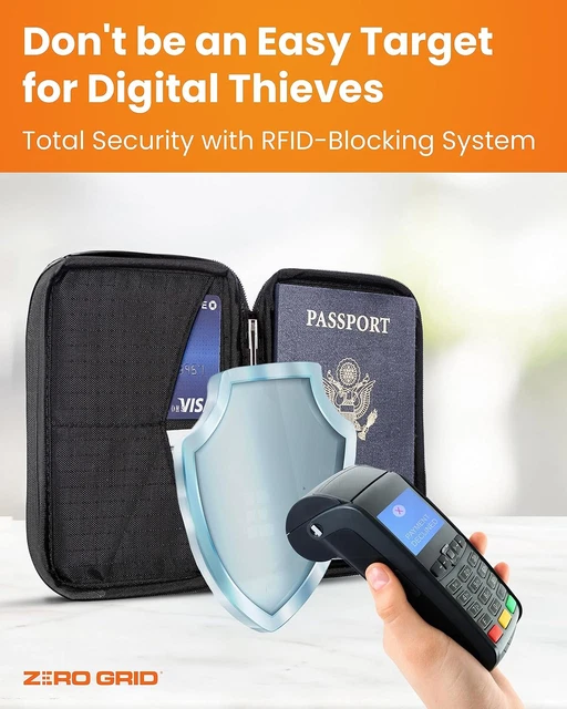 Portafoglio Da Viaggio Collo Fintie: Custodia Passaporto Con Blocco RFID E Organizer