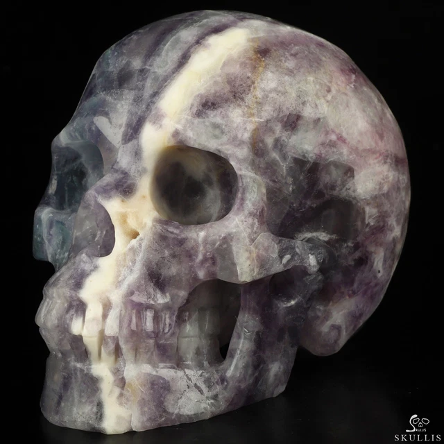 5.0" Fluorite Hand Carved Crystal Skull, Realistic, Crystal Healing 5.0" Fluorite Hand Carved Crystal Skull, Realistic, Crystal Healing