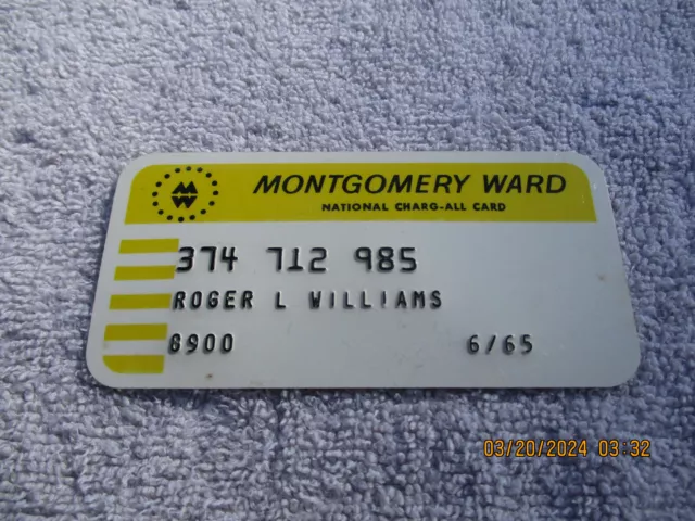 Vintage 1960's Montgomery Ward National Charg-all Credit Card Expired 6/65
