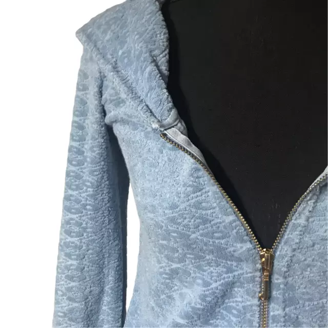 Juicy Couture Blue Textured Sweat Jacket 2