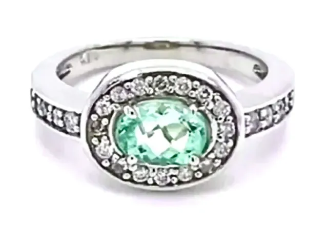 $7,920.00 CERTIFIED 14k Gold 1.21 cts Natural Paraiba Tourmaline & Diamond Ring