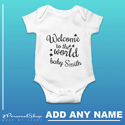 Personalised Baby Grow Vest Bodysuit Girl Or Boy Perfect Custom Baby Shower Gift