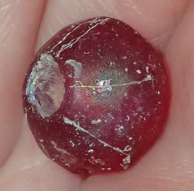 12mm Very Rare Ancient Holy Land Byzantine Glass bead, 1400+ Years Old, #S5626