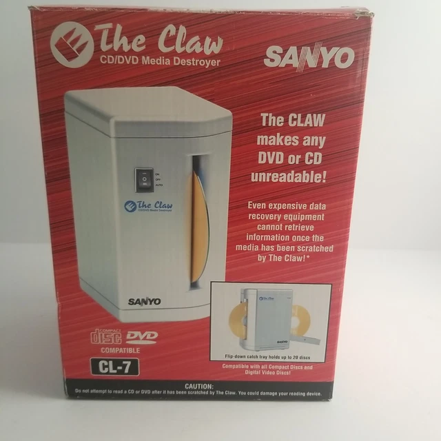 The Claw CD & DVD Media Destroyer Makes Any CD or DVD Unreadable Sanyo CL-7