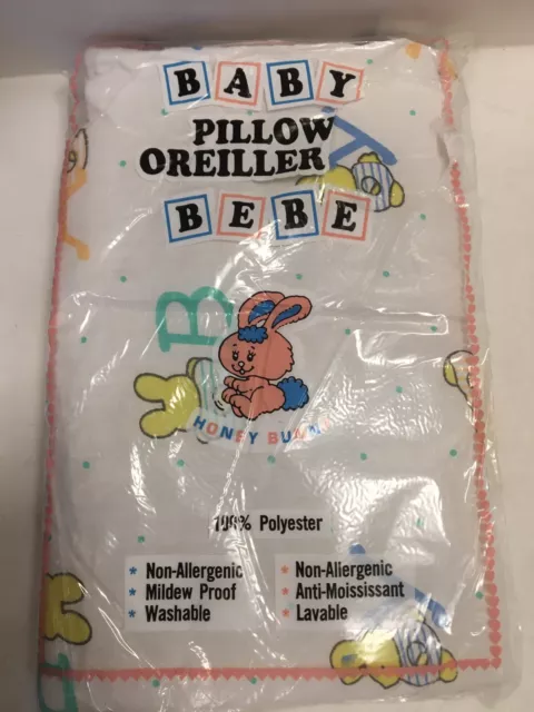 Vintage 1970’s new and sealed baby pillowcase with yellow bunnies new old stock