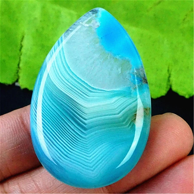 GV50375 45x29x6mm Blue/white Druzy Geode Agate Teardrop Pendant Bead
