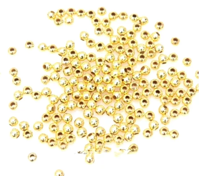 3mm Round Metal Spacer Beads Gold Silver Rondelle Jewellery Making