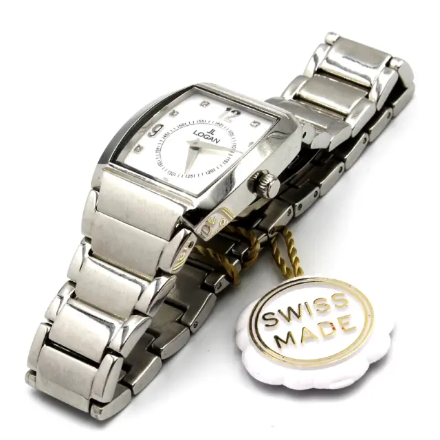 orologio da polso donna con diamanti vintage svizzero acciaio madreperla bianco