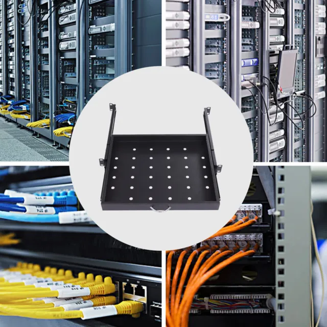 19 Inch Rack for IT Network Server Data Cabinet Mount 1U Drawer+2 x Slides