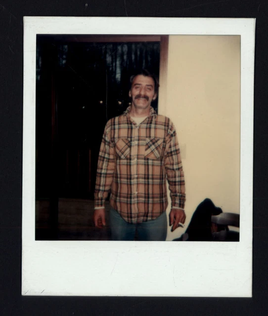 POLAROID snapshot mustache  MAN PLAID SHIRT JEANS