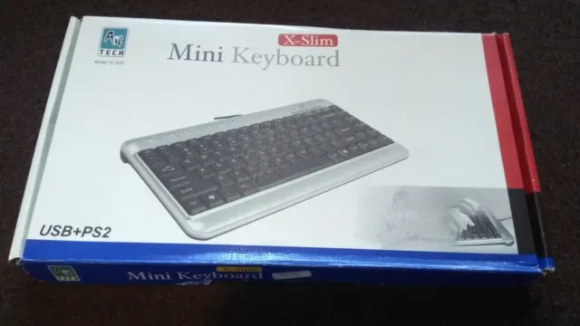 NEU A4 Tech KL-5UP Mini Keyboard x-Slim Multimedia Tastatur USB + PS2 US TOP