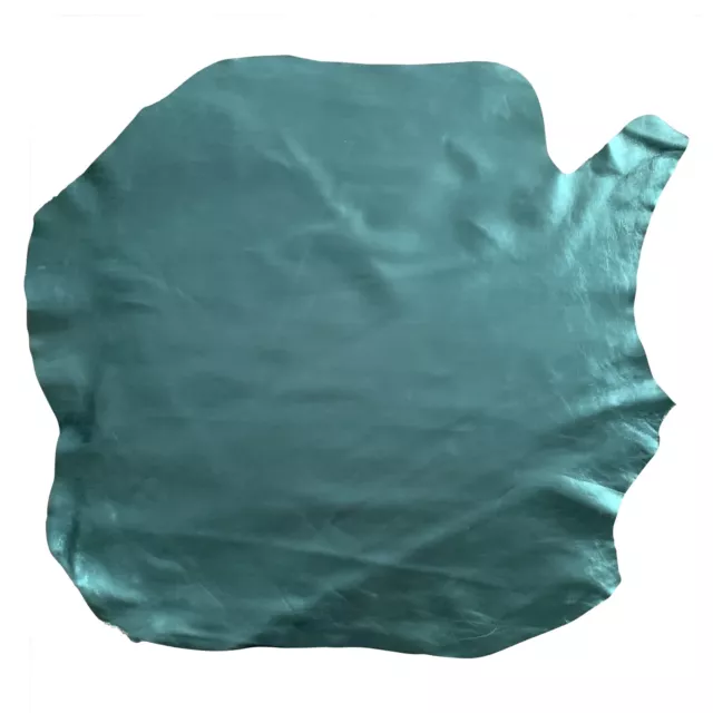 Cuevas de cuero genuino metálico verde piel artesanal hágalo usted mismo material de tapicería delgada