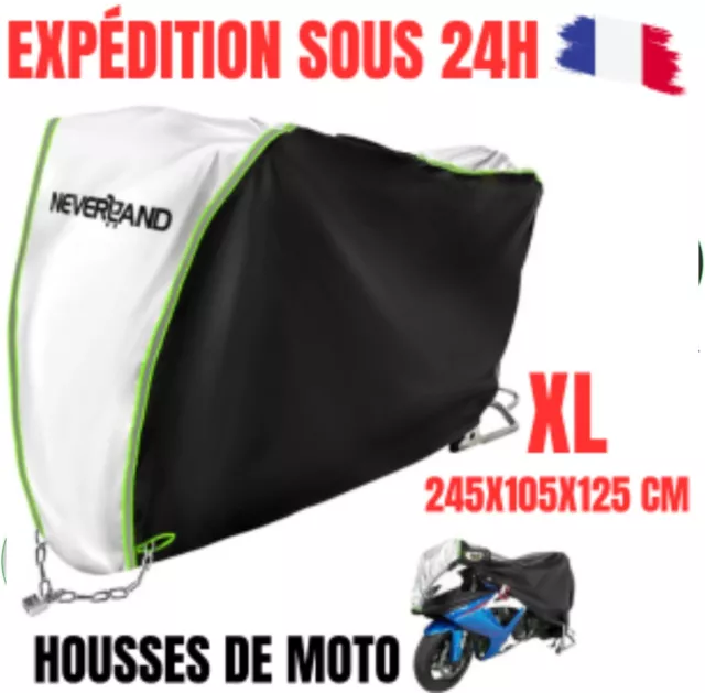  Housse Moto Exterieur Étanche XXL 210D Bâche de