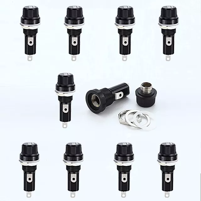 10Pcs Panel Mount Screw Cap 6x30mm Glass Fuse Holder Case For Radio Auto Stereo